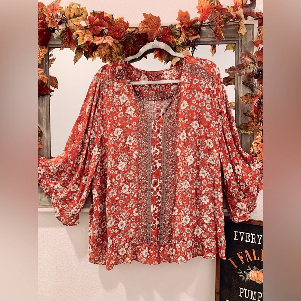 Rose and Thyme floral blouse